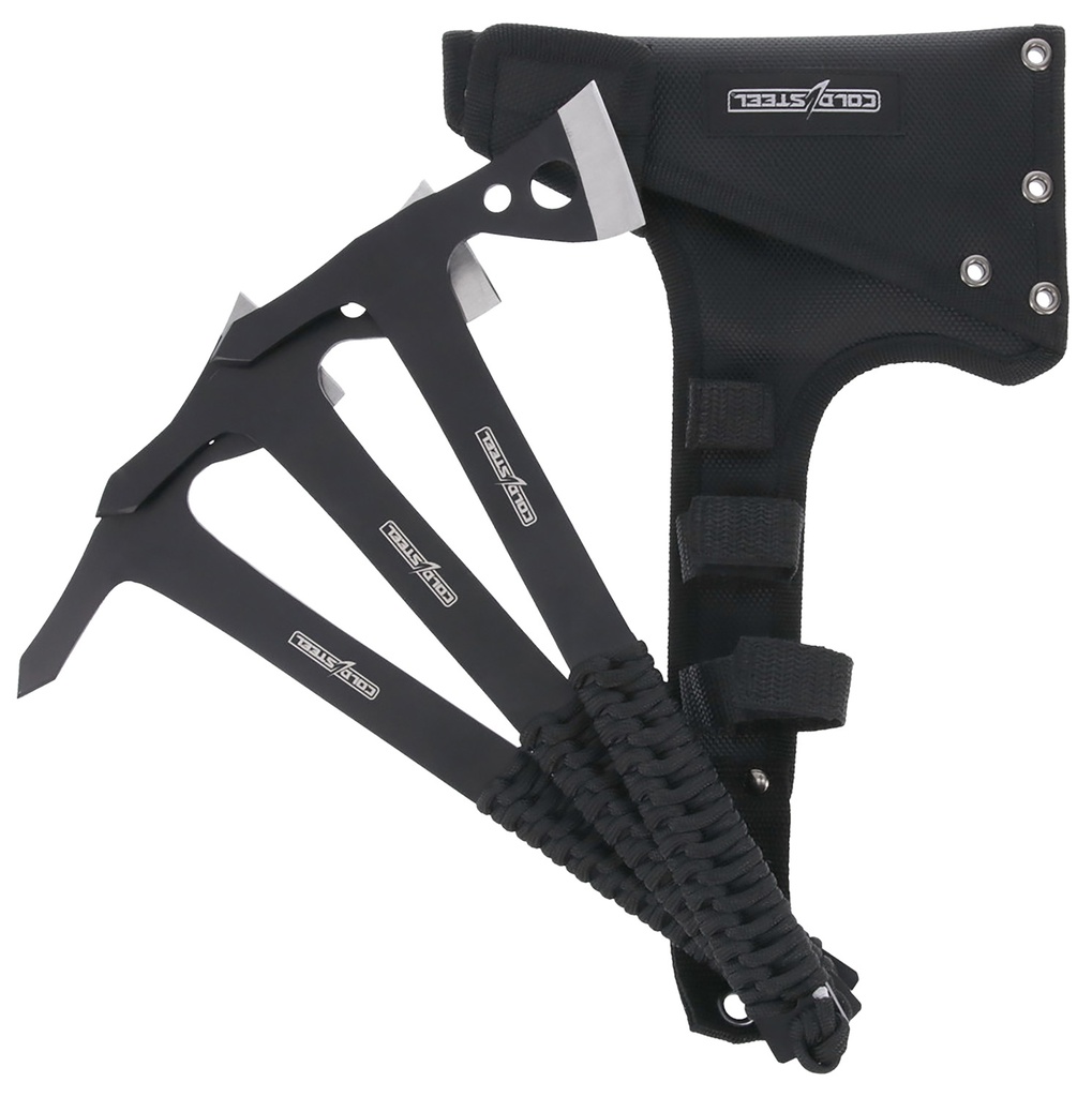 Cold Steel CSTH175AX3PK Throwing Axes  1.75" Black Oxide 420 Stainless Steel Blade Paracord Wrap Handle Set of 3