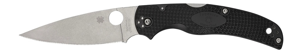 Spyderco C244PBK Native Chief Lightweight 4.02" Folding Plain Stonewashed CTS BD1N SS Blade/Black Textured FRN Handle Includes Pocket Clip