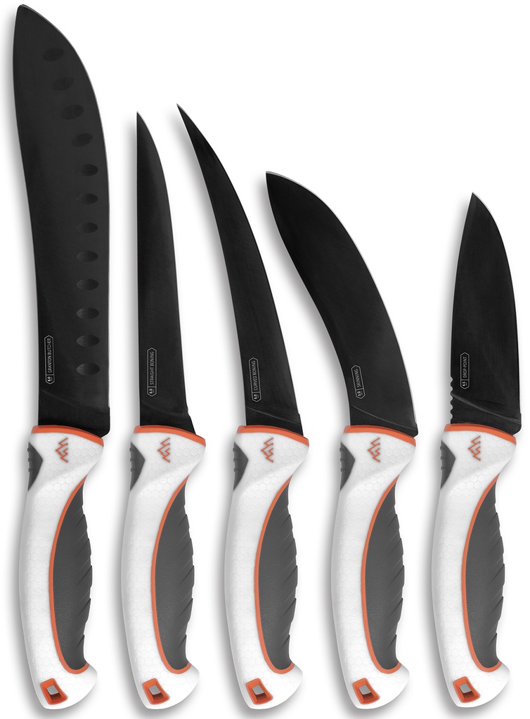 Outdoor Edge EM1 Ergo Max Processing Kit 5Cr13MoV Black Titanium Blade 5 Piece