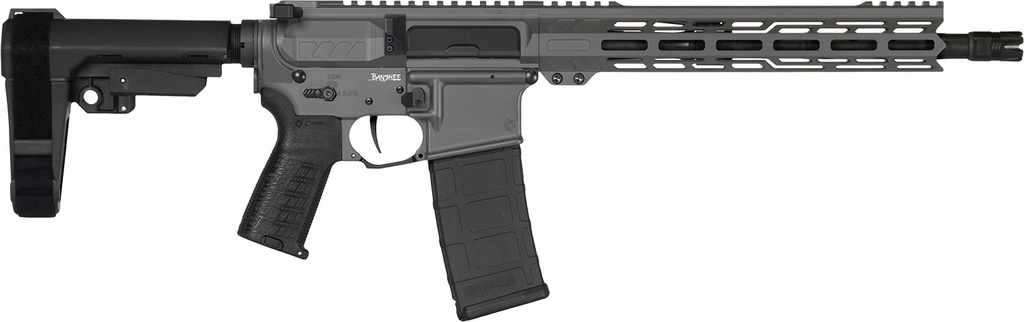 CMMG 30AB20FTNG Banshee MK4 300 Blackout 30+1 12.50" Black Nitride Medium Taper Threaded Barrel, EML 7" M-LOK Handguards, Tungsten Cerakote Aluminum Picatinny Rail Receiver, CMMG Zeroed Grips