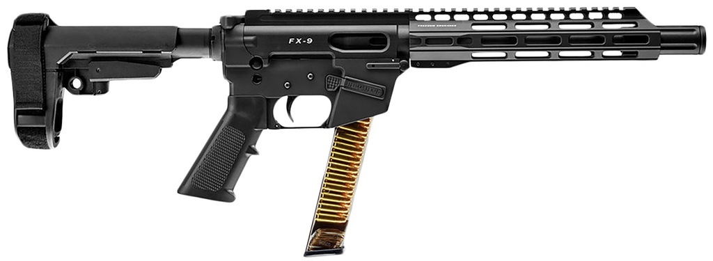 FREEDOM ORDNANCE FX9P10S FX-9  9mm Luger 31+1 10" Black Nitride Steel Barrel, M-LOK Handguards, Black Anodized Aluminum Picatinny Rail Receiver, Black SBA3 Brace, AR15 Grips, Right Hand