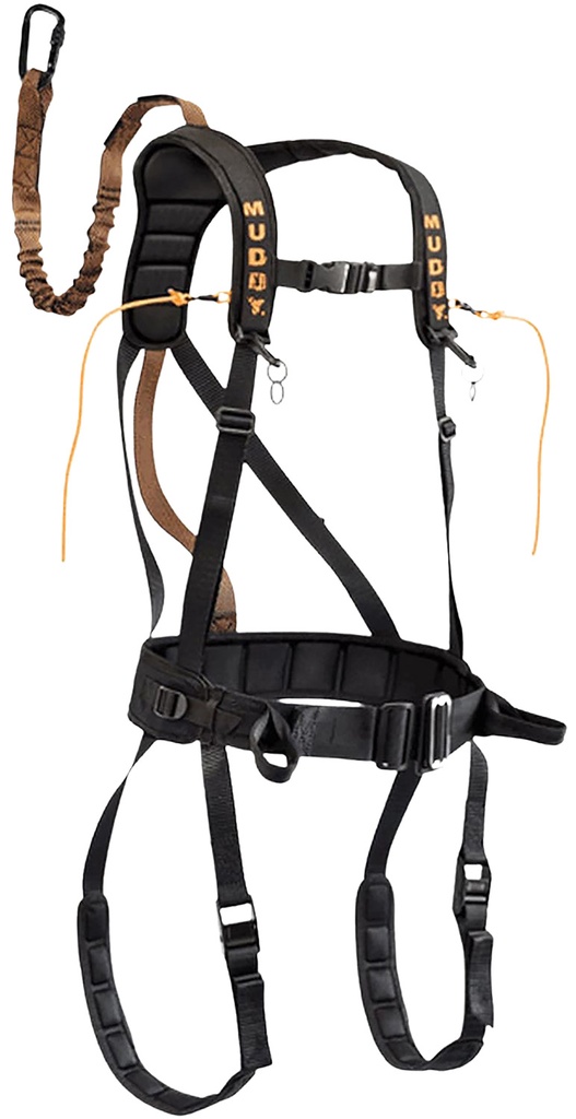 Muddy MUD-MSH400-L The Safeguard Safety Harness Lightweight Padded Nylon, Max Waist 40", 170-230 lbs. Capacity, Cam Leg Buckles