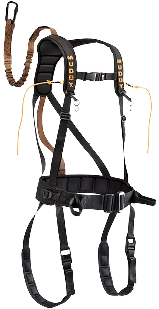 Muddy MUD-MSH400-XL The Safeguard Safety Harness Lightweight Padded Nylon, Max Waist 44", 230-300 lbs. Capacity,  Cam Leg Buckles