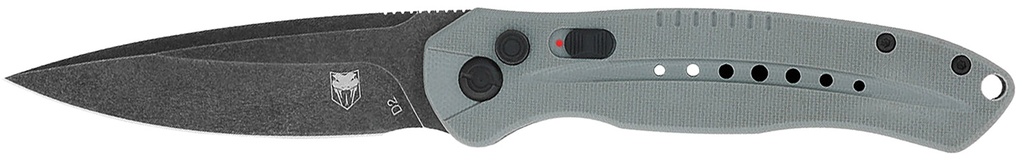COBRA TEC KNIVES LLC CobraTec Knives GRYDIABLOAUTO Diablo  3.50" Folding Black Stonewashed D2 Steel Blade, 4.75" Gray Textured G10 Scales Handle