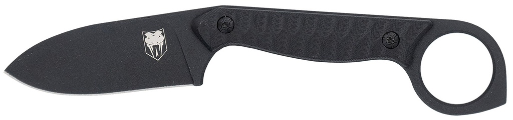 COBRA TEC KNIVES LLC CobraTec Knives CTWLTBLK Wolfteeth  EDC 2.75" Folding Drop Point Plain Black 14C28N Steel Blade, 4.25" Black Textured G10 Scales Handle
