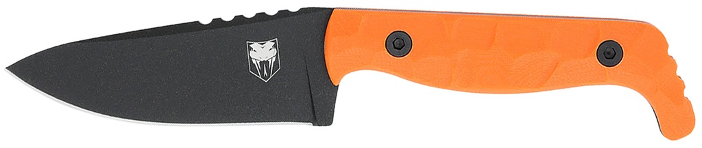 COBRA TEC KNIVES LLC CobraTec Knives CTKPORG KingPin  EDC 4" Fixed Drop Point Plain Black Powder Coated D2 Steel Blade, 4" Blaze Orange Textured G10 Scales Handle