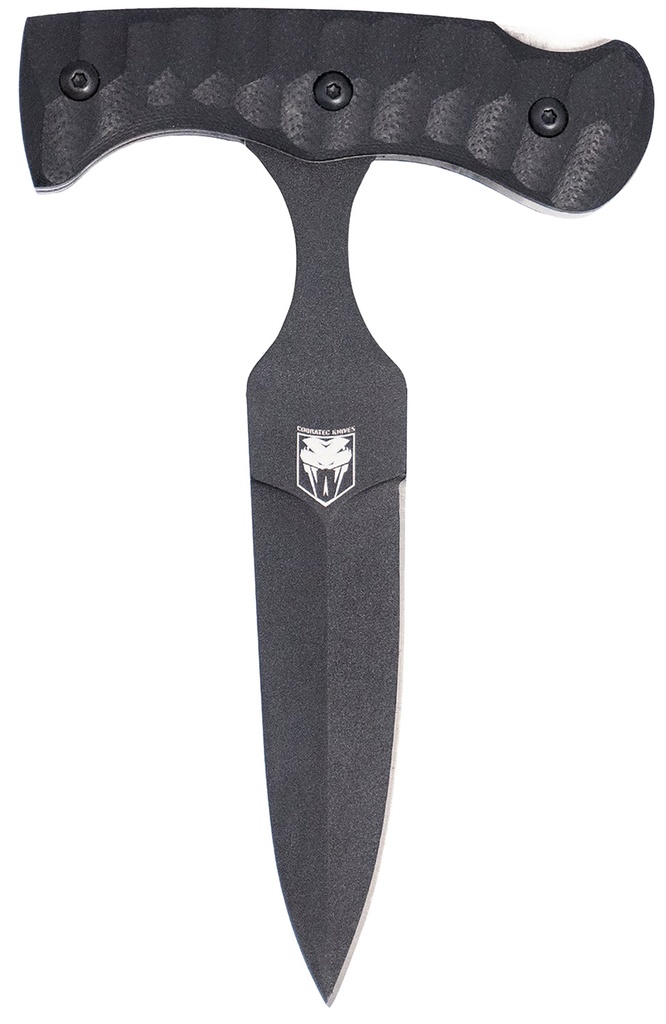 COBRA TEC KNIVES LLC CobraTec Knives FG10PD Folding Push Dagger  2.88" Folding Dagger Plain Black D2 Steel Blade, 4.06" Black Textured G10 Scales Handle