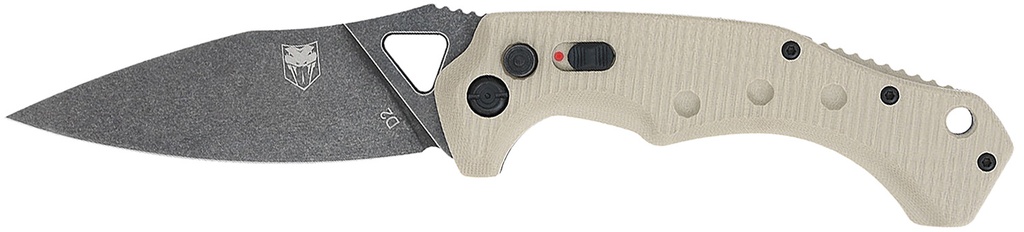 COBRA TEC KNIVES LLC CobraTec Knives TANAFRYK Ryker  3.75" Folding Plain Black Stonewashed D2 Steel Blade, 5" Tan Textured G10 Handle