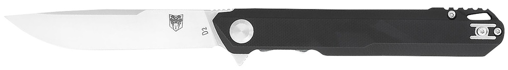 COBRA TEC KNIVES LLC CobraTec Knives CTMONBLK Monarch  3.50" Folding Plain Satin D2 Steel Blade, 4.75" Black G10 Handle