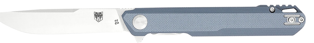 COBRA TEC KNIVES LLC CobraTec Knives CTMONGRY Monarch  3.50" Folding Plain Satin D2 Steel Blade, 4.75" Gray G10 Handle