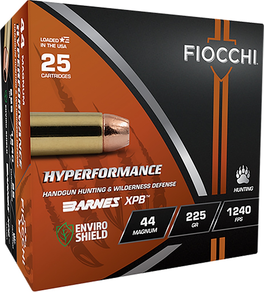 Fiocchi 44MBA Hyperformance  44RemMag 225gr XPB 25 Per Box/8 Case