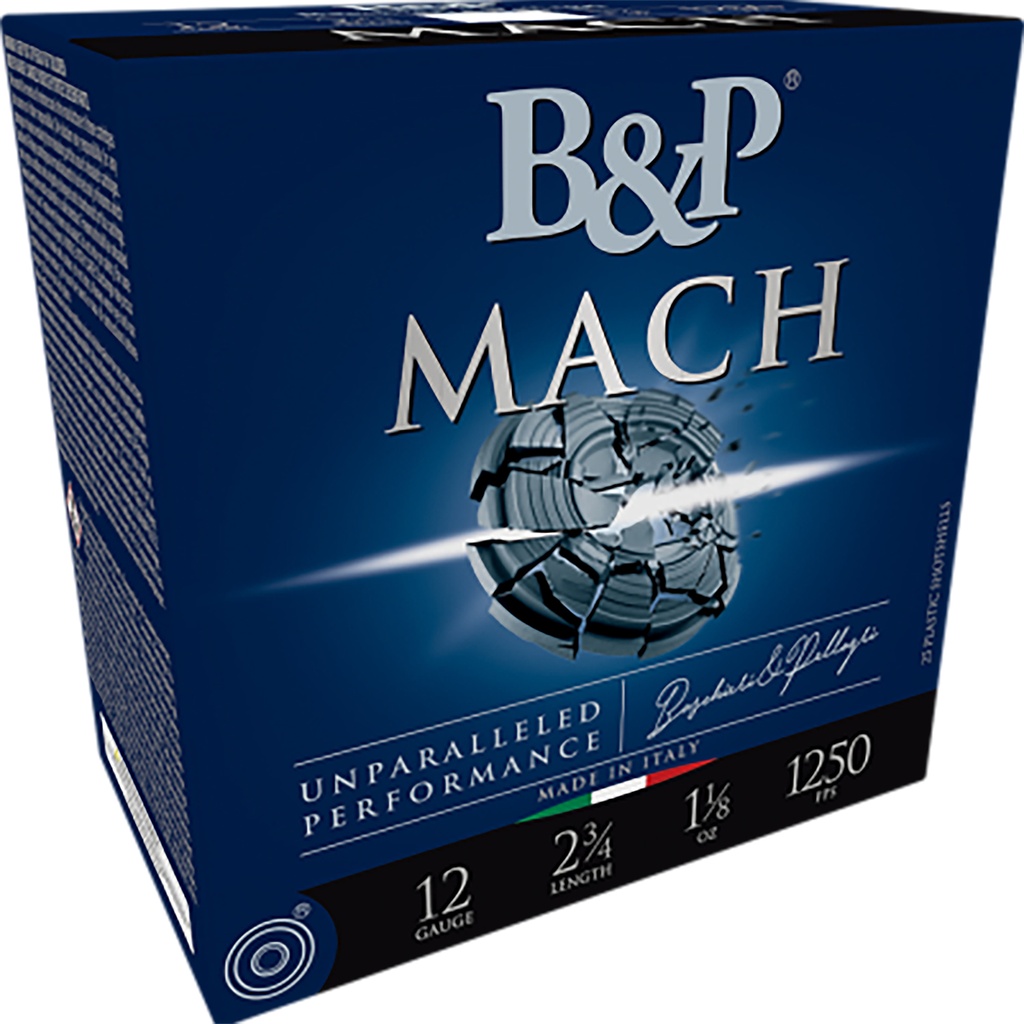 B&p Ammunition 12B18FH8 Mach  12Gauge 2.75" 1 1/8oz 8Shot 25 Per Box/10 Case