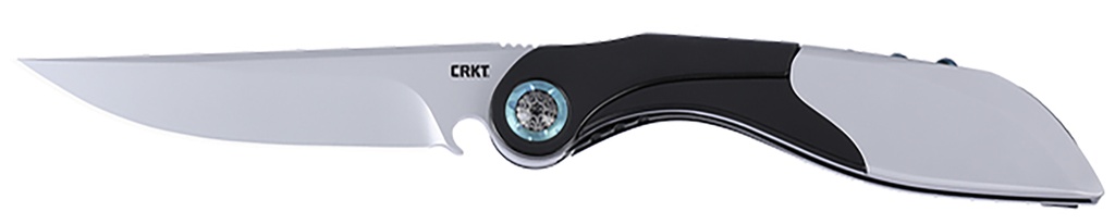 Columbia River CRKT 5702 Nucleus  3.19" Folding Plain Bead Blasted 12C27 Sandvik Blade, Black/Red G10/SS Handle