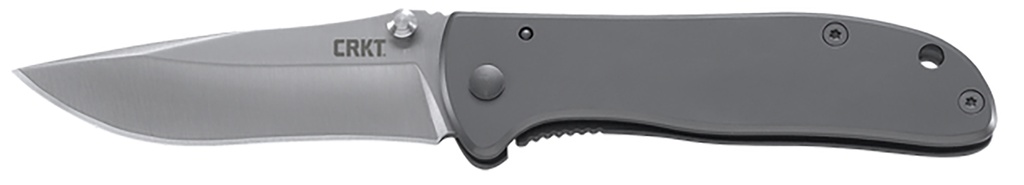 Columbia River CRKT 6450S Drifter  EDC 2.88" Folding Drop Point Plain Satin 8Cr14MoV SS Blade, Silver Stainless Steel Handle