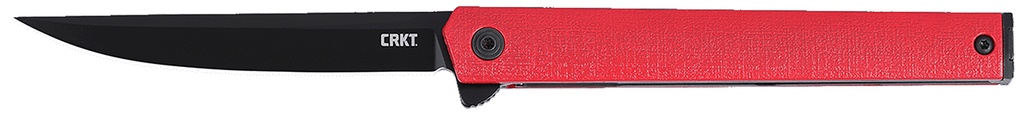 Columbia River CRKT 7097RK CEO Flipper EDC 3.35" Folding Plain Black EDP AUS-8A SS Blade, Red GRN Handle