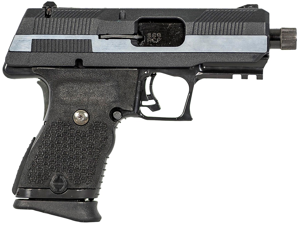 Hi-Point YC380CFRDCT YC380 w/Red Dot 380 ACP 10+1 3.93" Black Threaded Barrel, Black/Chrome Serrated Steel Slide, Black Polymer Frame w/Picatinny Rail, Black Plastic Grip, Crimson Trace Red Dot