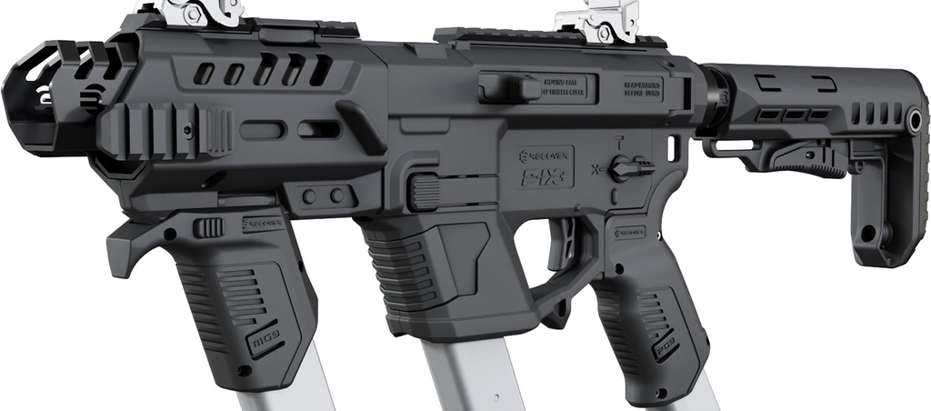 Recover Tactical PIXPMGST01 P-IX+MG  PG9 SR20 Metal Front Guard Black