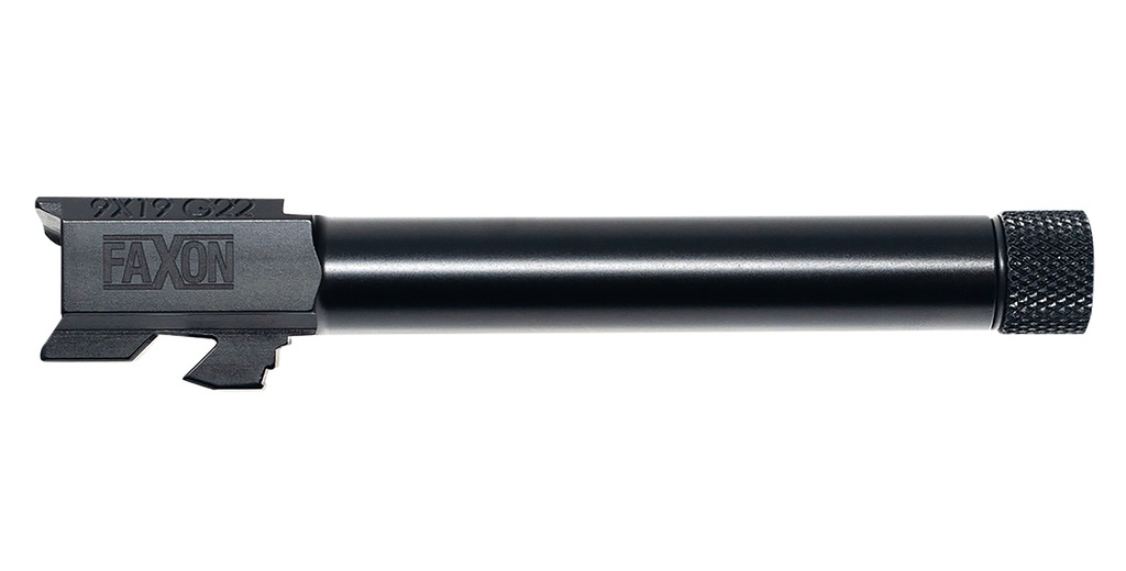 Faxon Firearms GA910N22NGQ-T Duty Series  9mm Luger Threaded Black Nitride Steel, Fits G22 Gen2-4