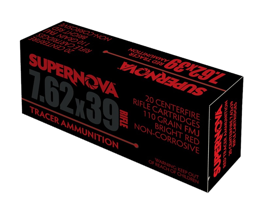 EAA Supernova PMSN762R Red Tracer  7.62mm 110 gr Full Metal Jacket 20 Per Box/ 50 Cs