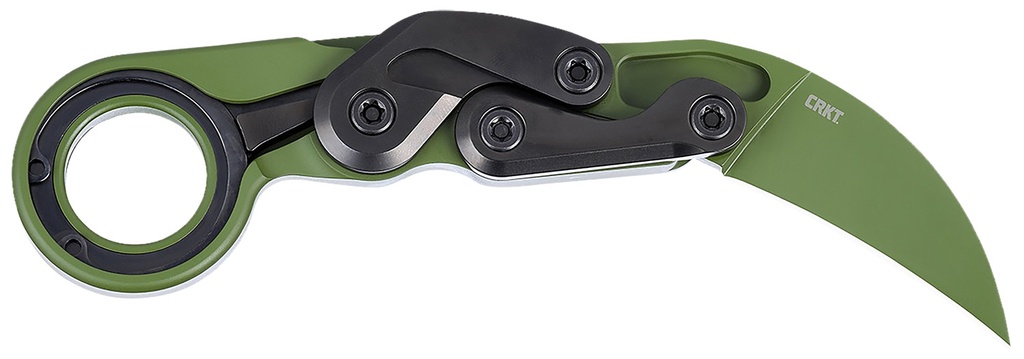 Columbia River CRKT 4040BG Provoke  2.41" Folding Karambit Plain Bright Green Cerakote D2 Steel, Blade Bright Green Cerakote Aluminum Handle