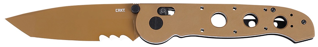 Columbia River CRKT M16-14XD M16 14XD 3.97" Folding Tanto Part Serrated FDE TiNi 1.4116 SS Blade, FDE G10 Handle