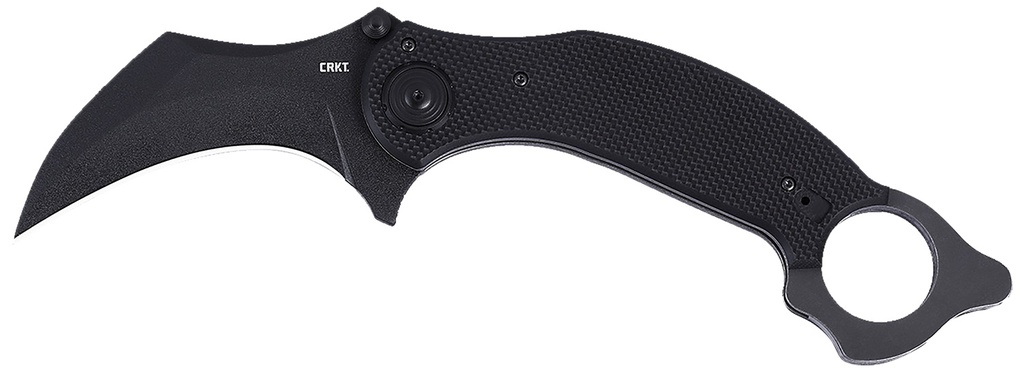 Columbia River CRKT 2635 DU Hoc Deadbolt 3.62" Fixed Karambit Plain Black Powder Coated D2 Steel Blade, Black G10 Handle