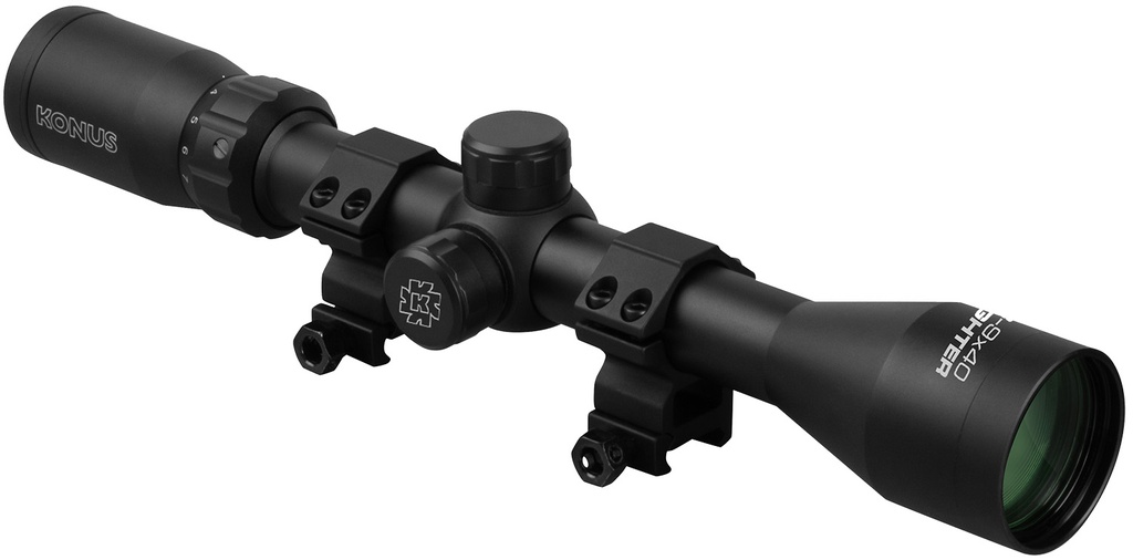 Konus 7352 Fighter Riflescope 3-9x40mm 30/30 Reticle w/ Rings
