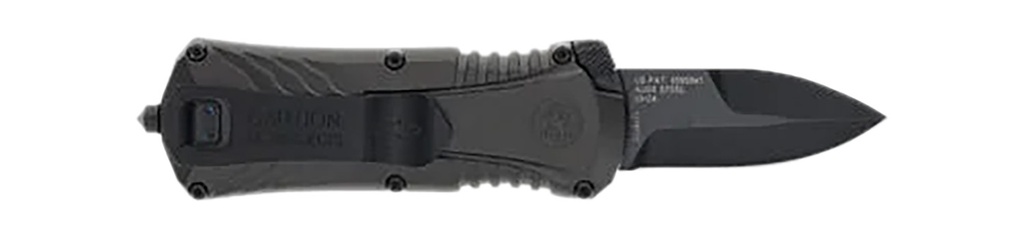 M&P Accessories 1219171 M&P  Compact 1.90" OTF Plain Black Oxide Stainless Steel Blade, Gray/Black Aluminum Handle
