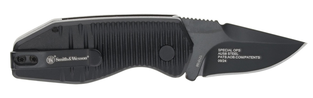 SW Knives Smith & Wesson Knives 1219165 Special Ops  Mini 1.90" Folding Drop Point Plain AUS-8A SS Blade Aluminum Handle