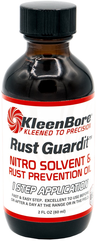 Kleen-Bore KleenBore RG2BCASE Rust Guardit  Nitro Solvent & Rust Prevention Oil Refill Bottle 2oz/12 per case