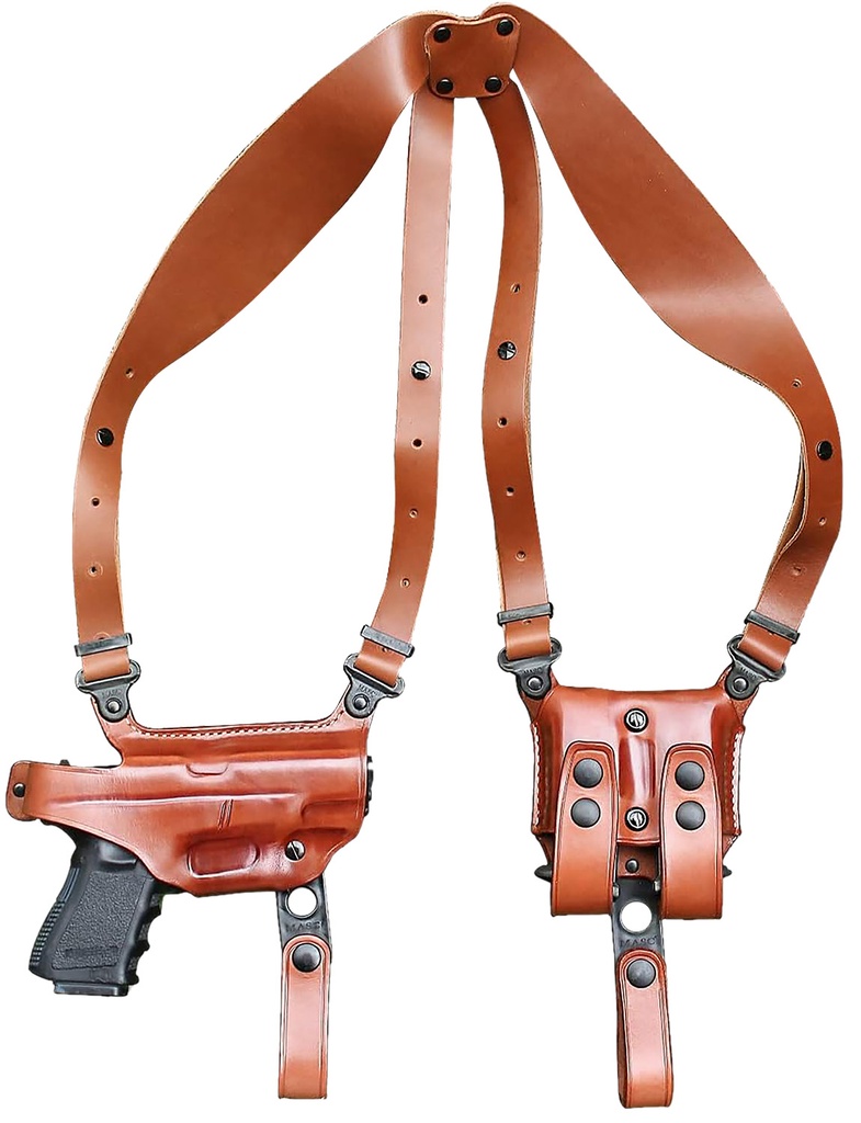 1791 Gunleather NSS2.4CBRHR  Optic Ready Shoulder Horizontal Brown Fits Sig P320 Right Hand