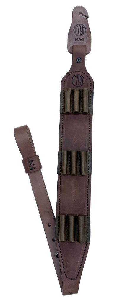 1791 Gunleather HNTASLRBRWA Hunt Ammo Sling Oiled Brown Leather 32" to 37" OAL Rifle