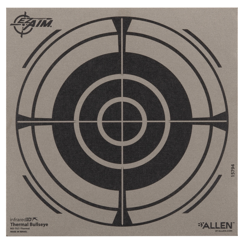 Allen 15794 Thermal Target  Bullseye Hanging Paper 8" x 8" Black/Gray