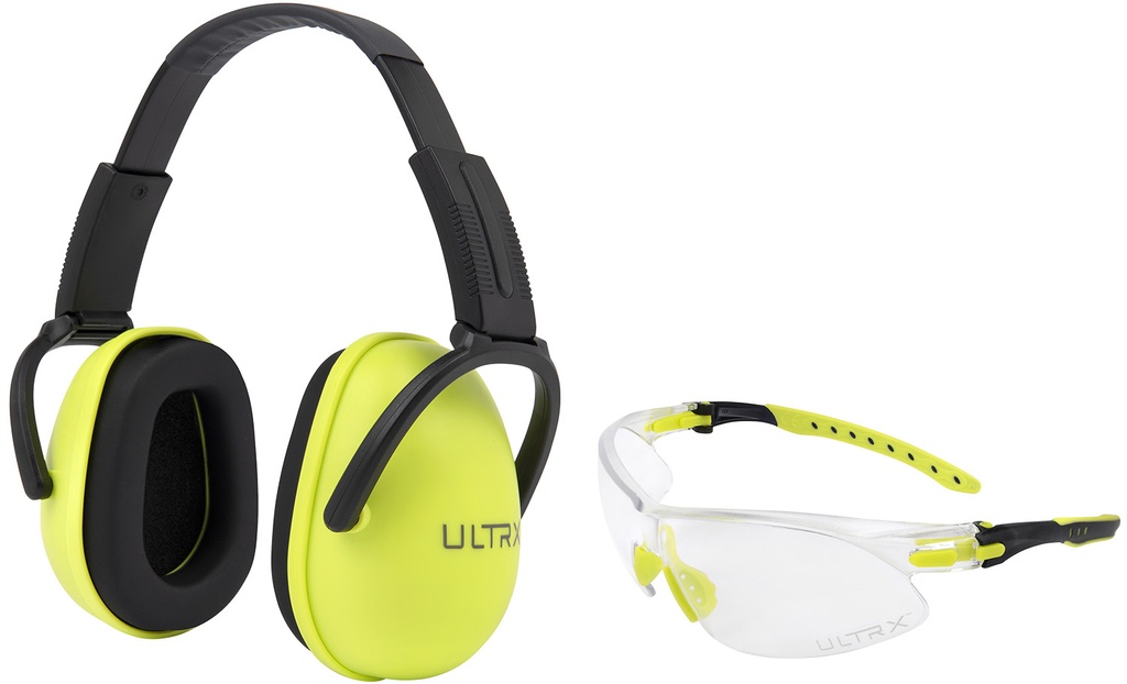 Allen 4176 Sound Blocker Ear & Eye Protection Combo 23 dB Lime Green Youth
