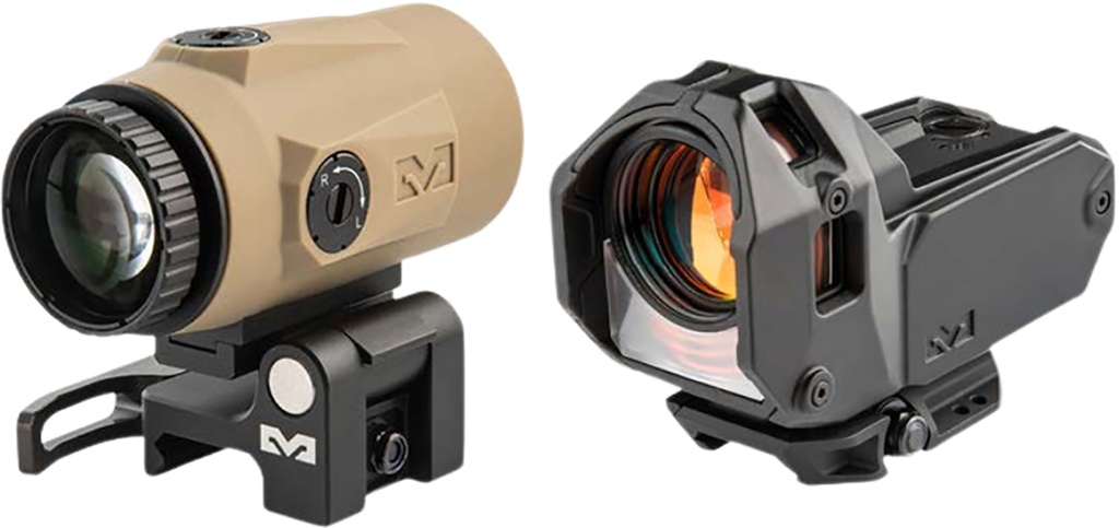 MEPRO USA LLC Meprolight USA 56223090 M22 Bullseye w/MMX4 Magnifier Coyote Tan, Black 4x24mm, Picatinny Rail Mount