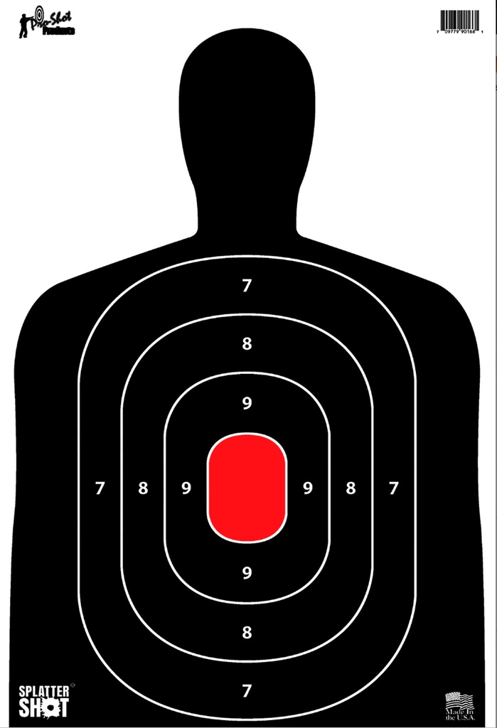 Pro-Shot SILH8PK SplatterShot  Hanging Heavy Paper 12" x 18" Black/Red 8 Pack