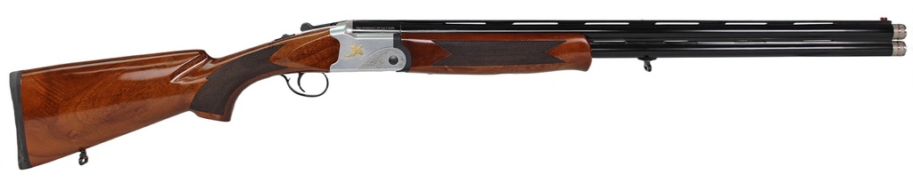 OAKS WHOLESALE DIST/IVER Iver Johnson Arms IJ60020LW28S IJ600 Lightweight Full Size 20 Gauge Break Open 3" 2rd 28" Black Over/Under Vent Rib Barrel, Silver Engraved Aluminum Receiver, Fixed Walnut Wood Stock, Ambidextrous