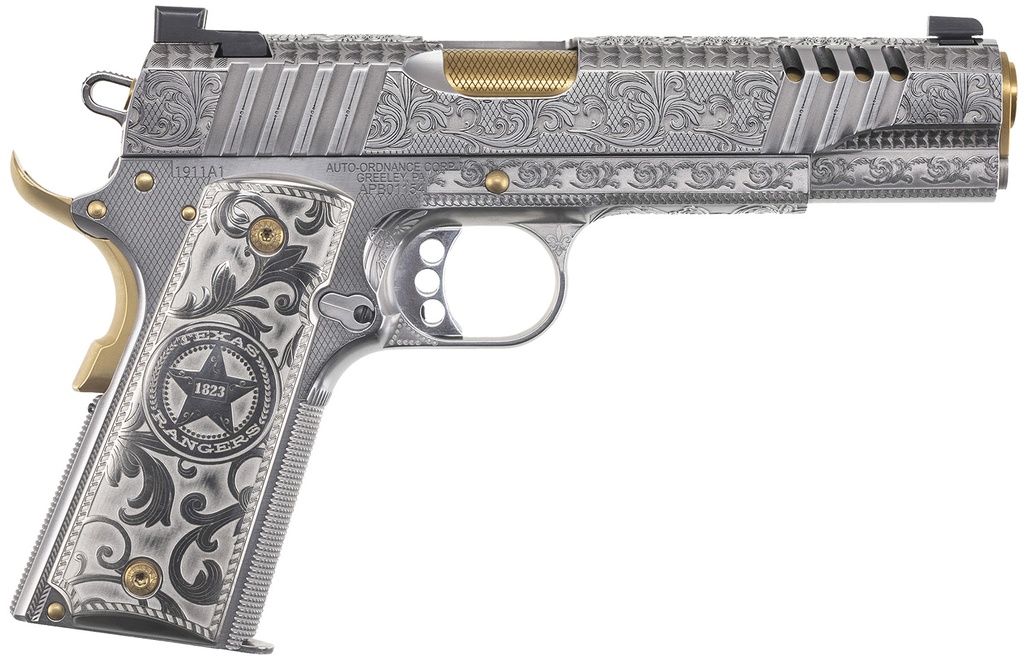 Auto Ordnance Auto-Ordnance 1911TCAC17 Texas Ranger Special Edition 45 ACP 7+1 5" Gold Plated PVD