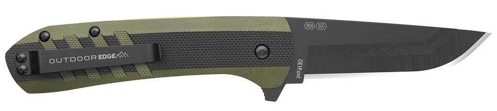 Outdoor Edge VX430BC Razor VX4  3" Folding Plain Black/Green