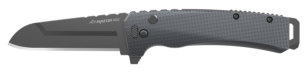 Outdoor Edge XDS330AC Razor XD3  3" Folding Plain 420J2 SS Blade Charcoal