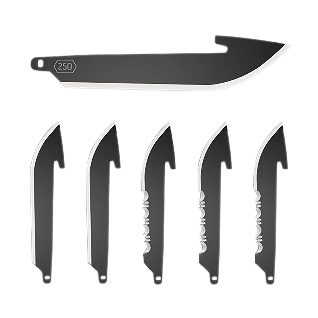 Outdoor Edge RRC25K6C   2.50" Drop Point Plain/Serrated Black Oxide 420J2 SS Blade 6 Blades