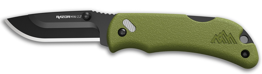Outdoor Edge RMG222C RazorMini  2.20" Folding Plain 420J2 SS Blade OD Green ABS Polymer Handle