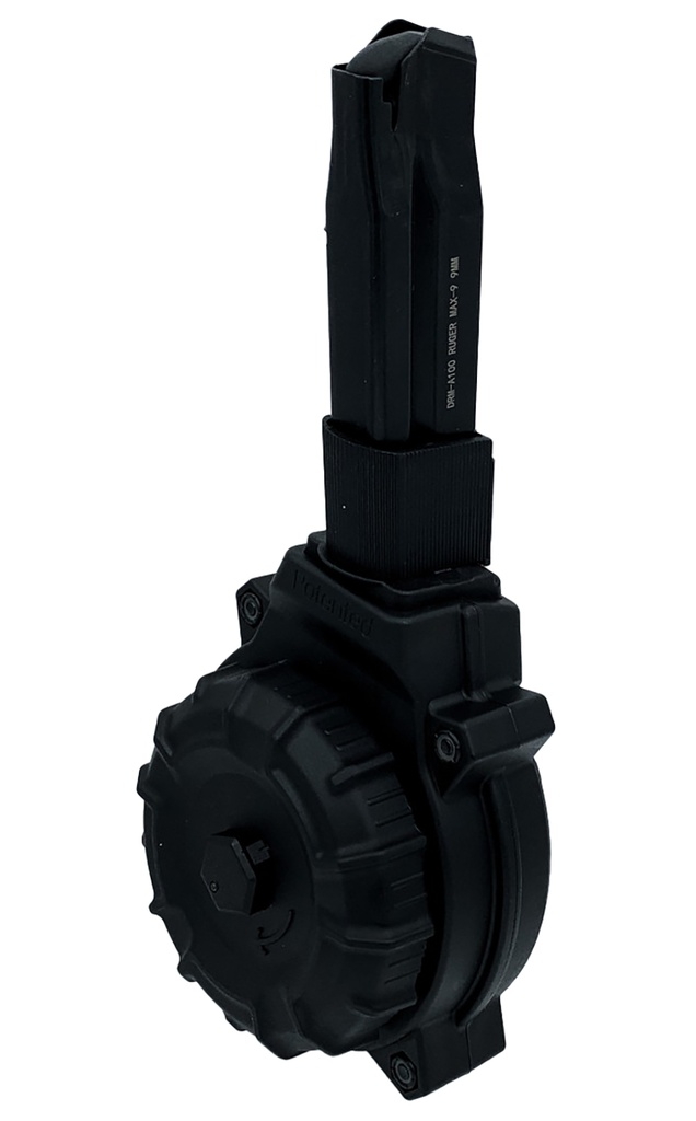 ProMag DRMA100   50rds Drum 9mm Fits Ruger Max-9 Black Polymer