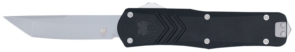 COBRA TEC KNIVES LLC CobraTec Knives MBLKFSXGEN3TNS FS-X Gen III Medium 3" OTF Tanto Plain Stonewashed D2 Steel Blade, 4.68" Aluminum Handle