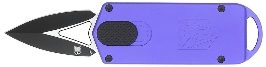 COBRA TEC KNIVES LLC CobraTec Knives CTASPPUR ASP  1.94" OTF Dagger Plain D2 Steel Blade, 3.31" Purple Aluminum Handle