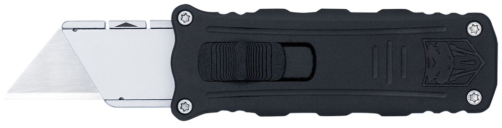 COBRA TEC KNIVES LLC CobraTec Knives CTOTFUKSBBLK Utility  OTF Aluminum Blade, 3.38" Black Anodized Aluminum Handle