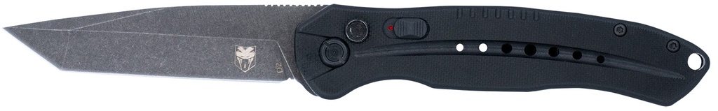 COBRA TEC KNIVES LLC CobraTec Knives BLKDIABLOTNS Diablo  Automatic 3.50" Folding Plain Black Stonewashed D2 Steel Blade, 4.75" Black G10 Handle