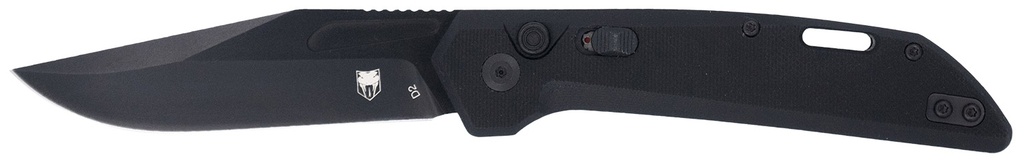 COBRA TEC KNIVES LLC CobraTec Knives CTNAJBLK Naja  3.50" Folding Plain Black Powder Coated D2 Steel Blade, 4.75" Black G10 Scales Handle