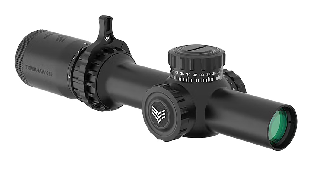 Swampfox Optics THK14241RB Tomahawk II  Black 1-4x24mm 30mm Tube BDC Red Reticle