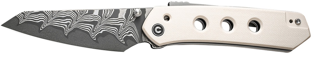 Civivi Knives C22036-DS1 Vision FG  3.54" Folding Reverse Tanto Plain Damascus Blade, Ivory G10 Handle